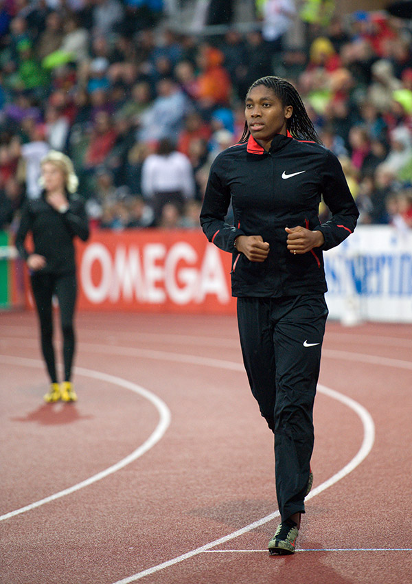 A photograph of Olympic gold medalist Caster Semenya.
